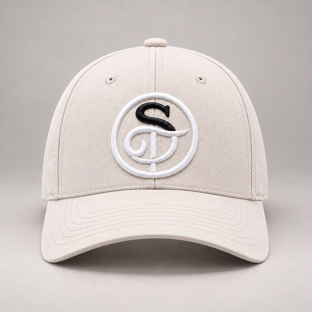 Beige Cotton Baseball Cap — front view