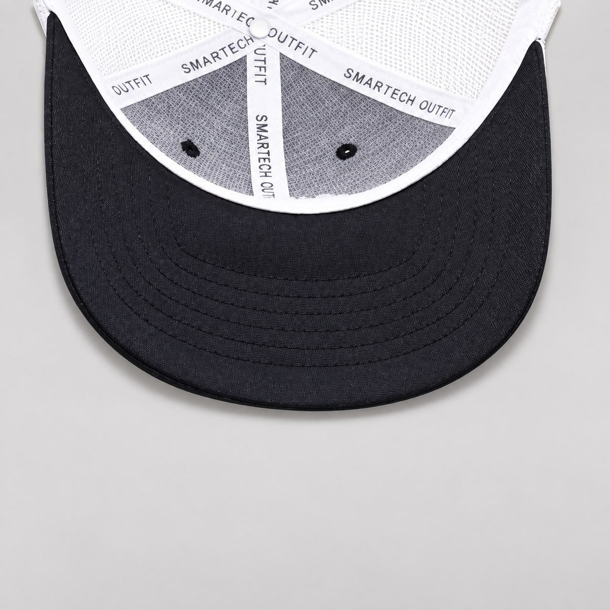 Black & White Classic Trucker Mesh Cap — interior detail