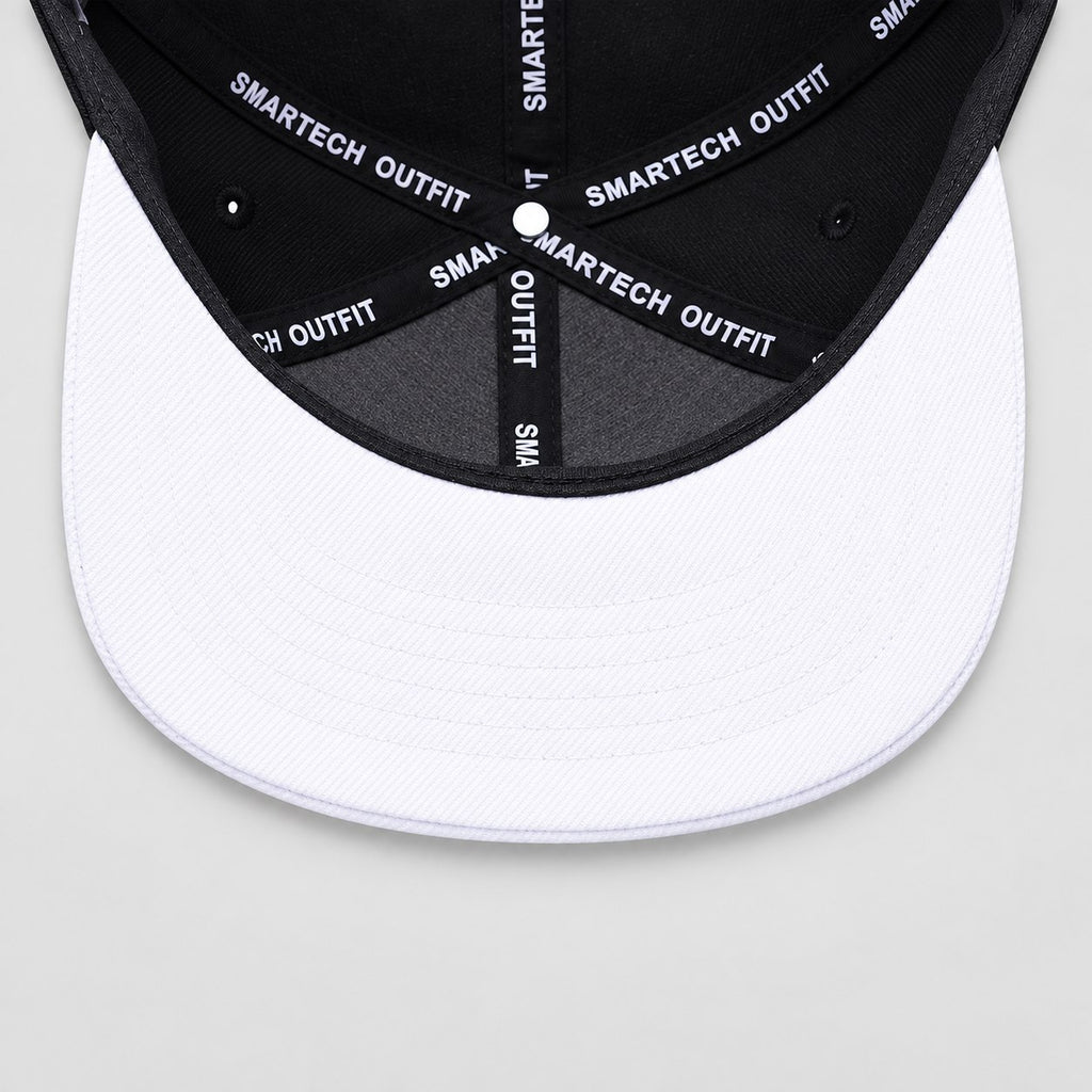 Black & White Snapback Cap — interior detail