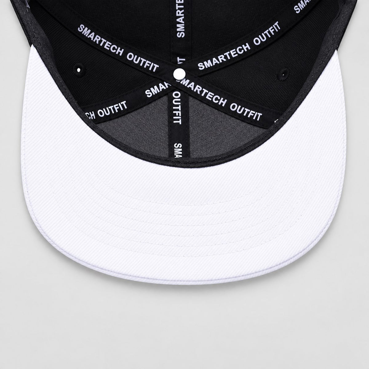 Black & White Snapback Cap — interior detail