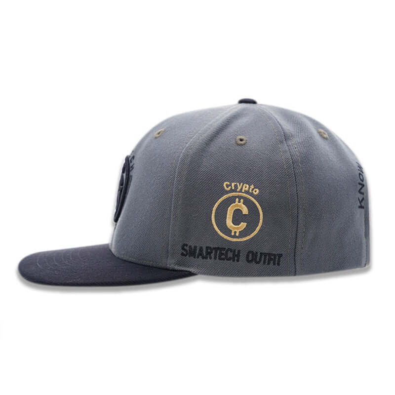 Gray & Black Snapback Cap – bold two-tone colorway, a versatile streetwear staple