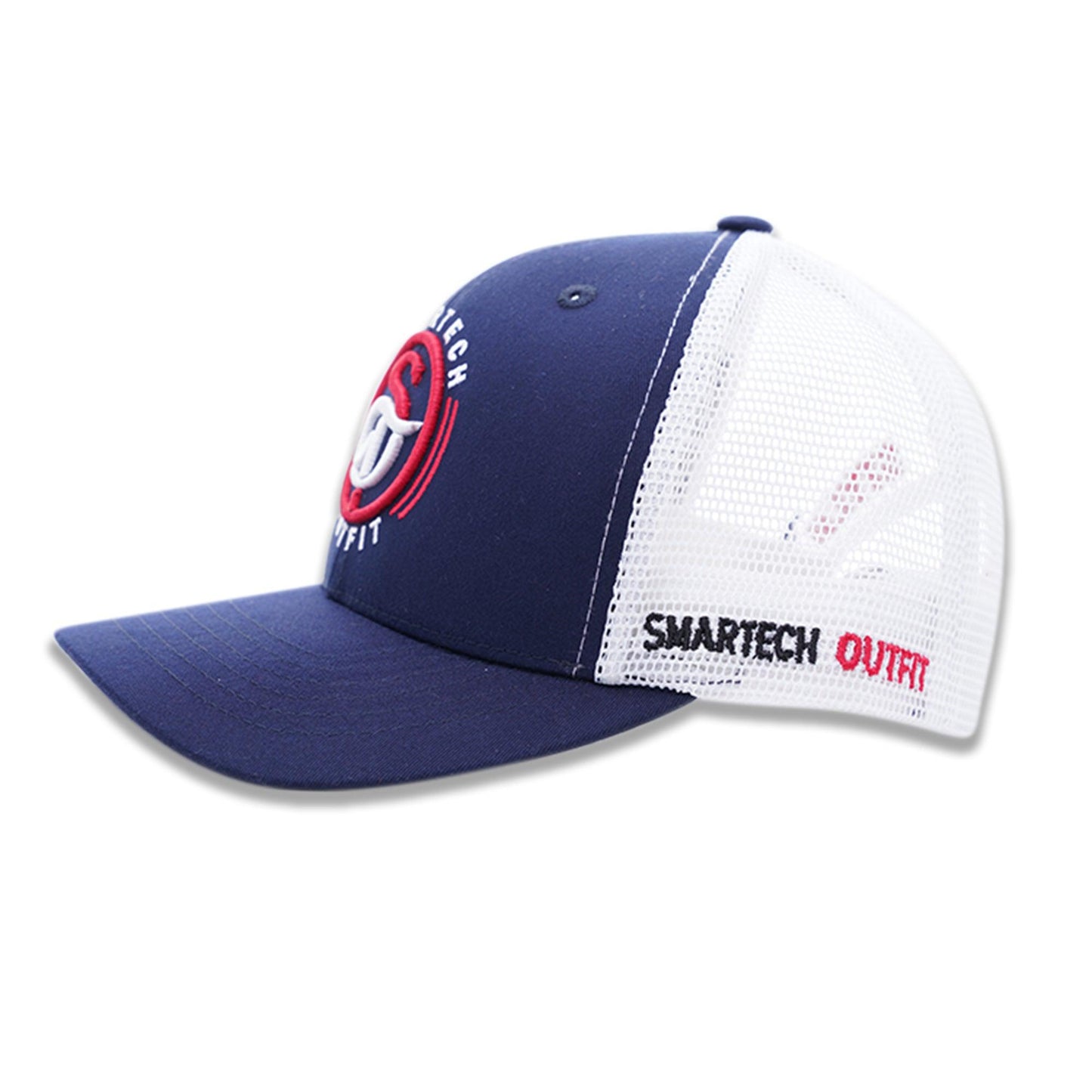 Navy and White Trucker Mesh Cap - Smartech Outfit