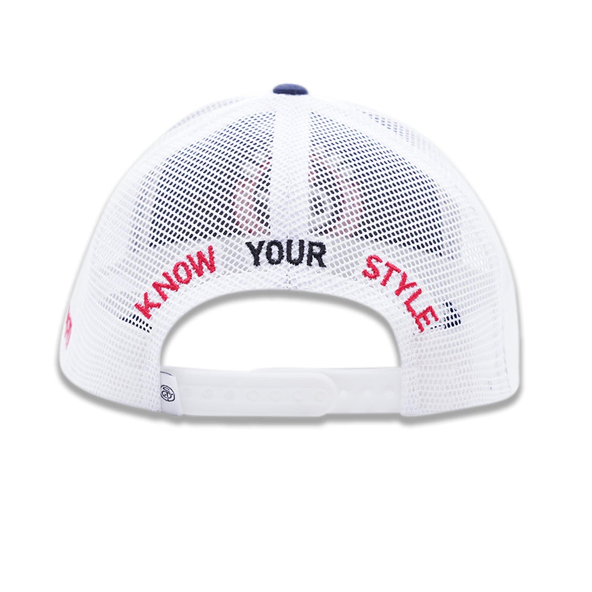 Navy and White Trucker Mesh Cap - Smartech Outfit