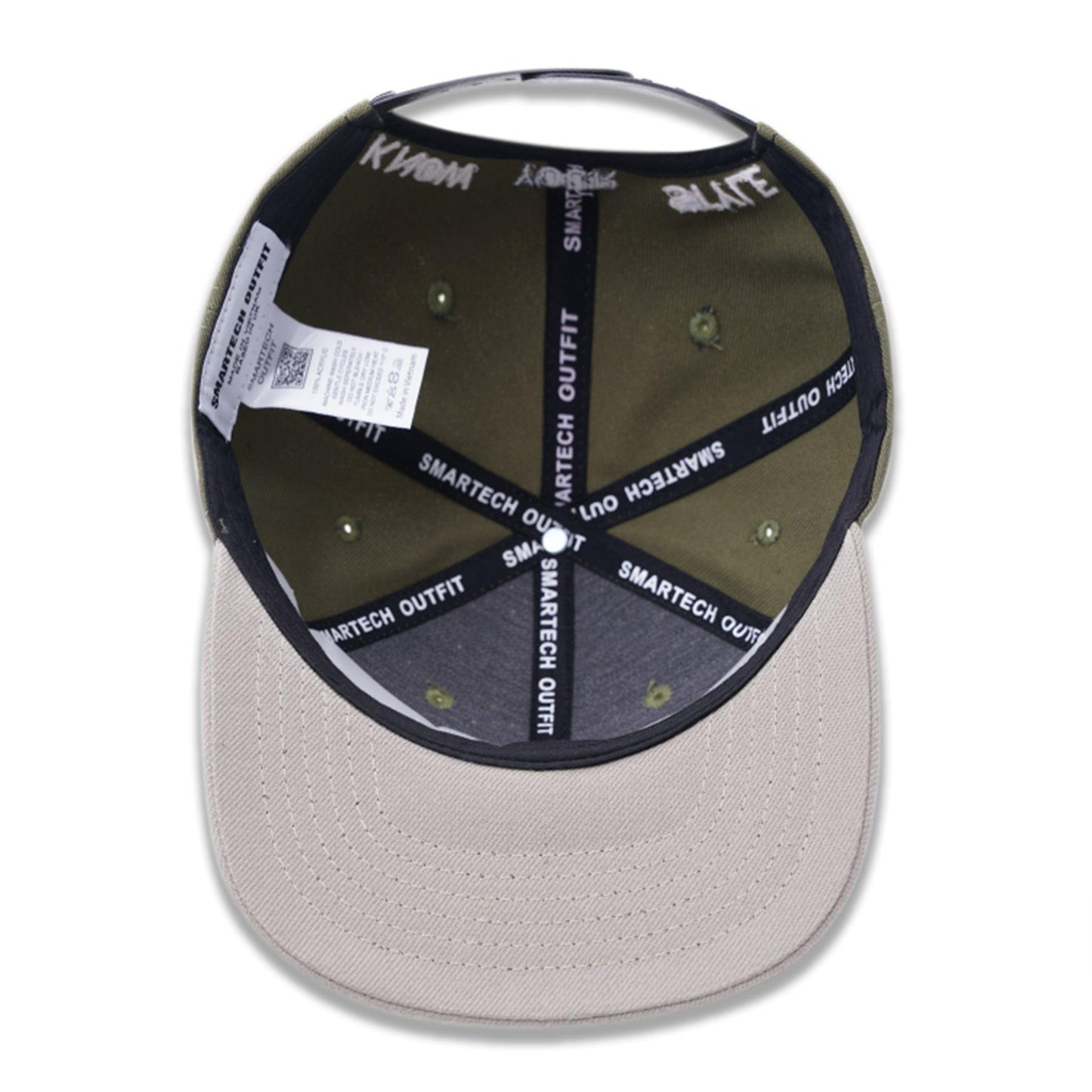 Olive Green & Beige Snapback Cap - Smartech Outfit