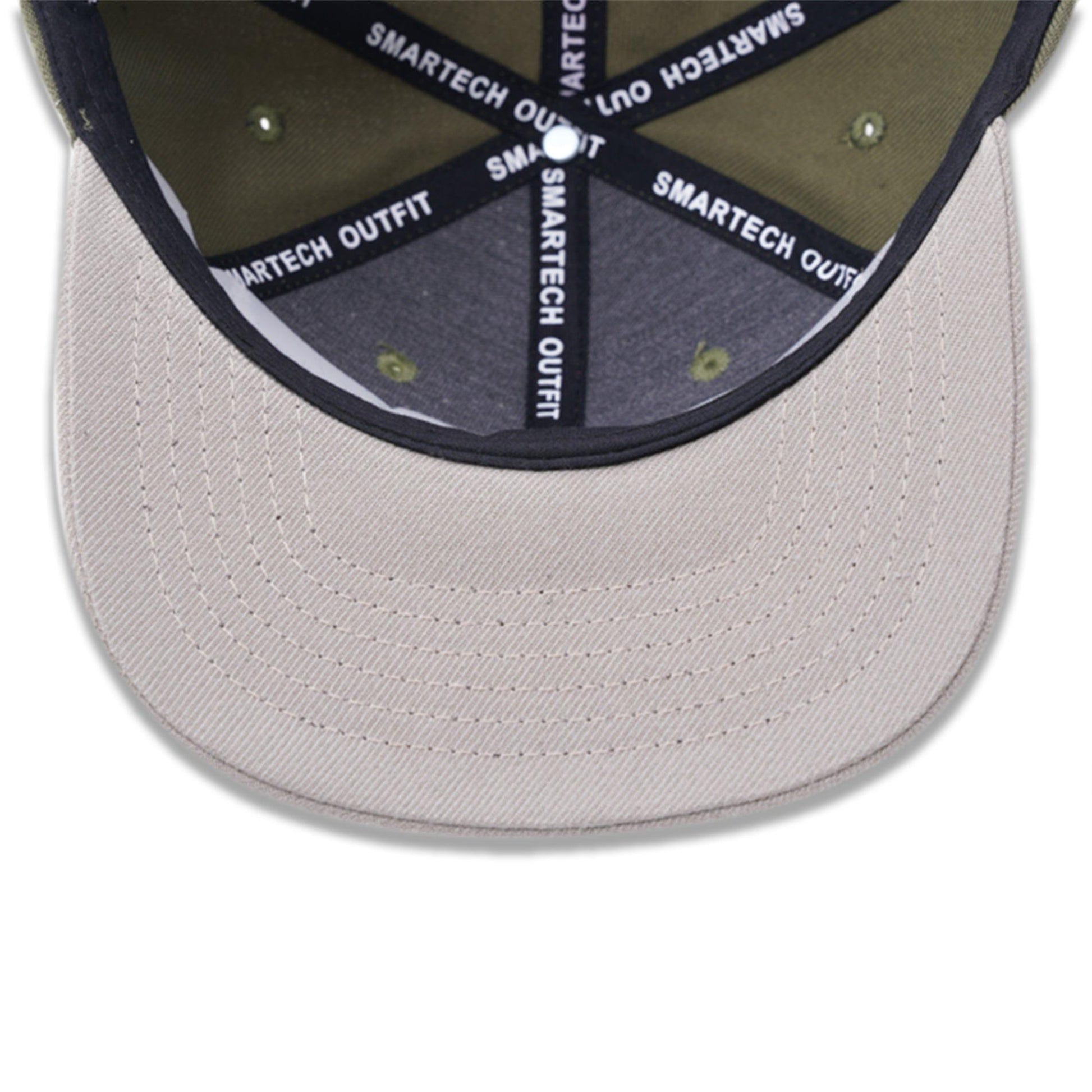 Olive Green & Beige Snapback Cap - Smartech Outfit