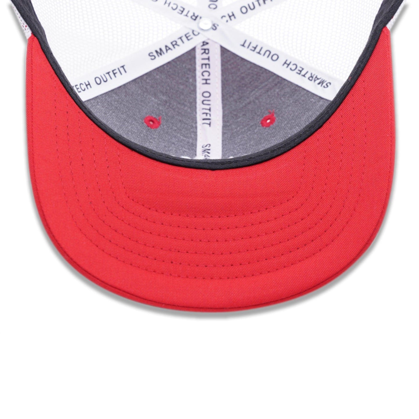 Red and white trucker mesh cap for men, stylish hat for truckers, breathable mesh hat for outdoor wear