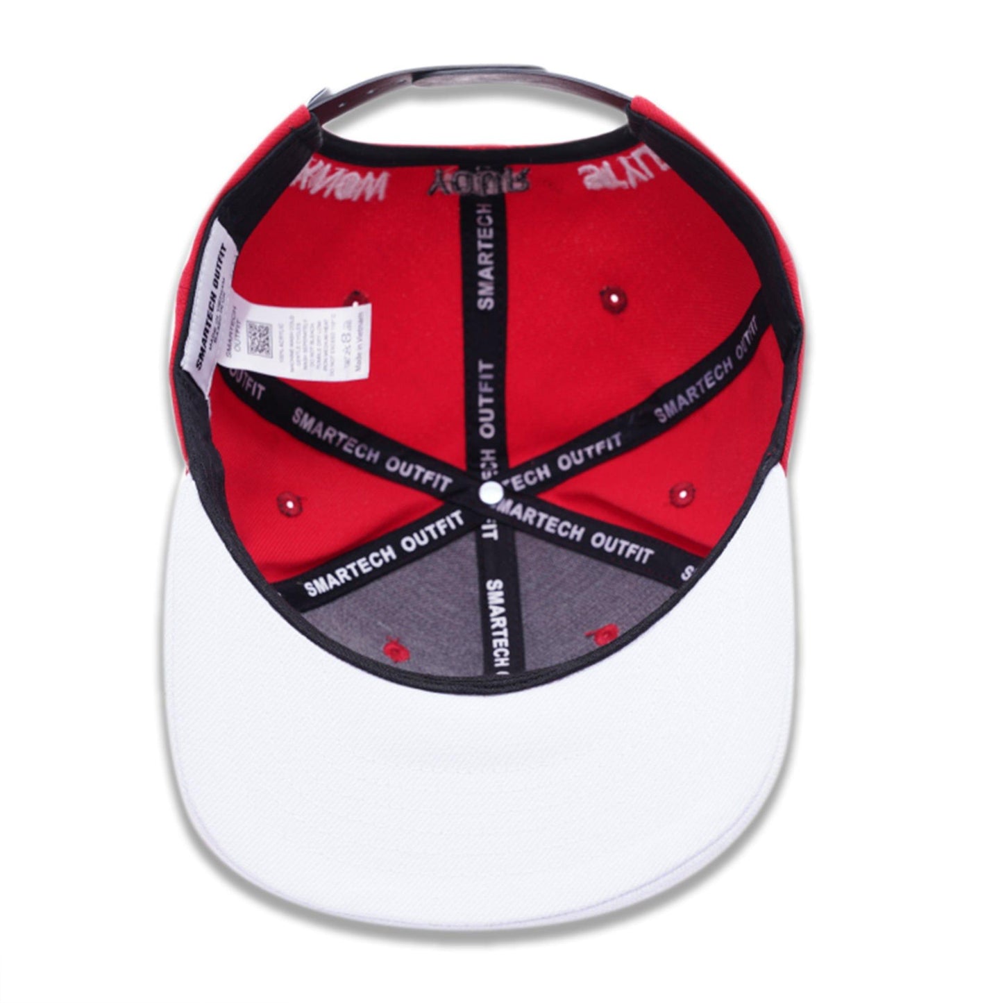 Comfortable red and white snapback hat for everyday use